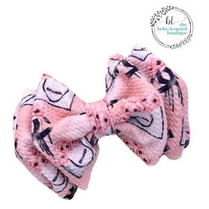 Triple layer girls fabric hair bow